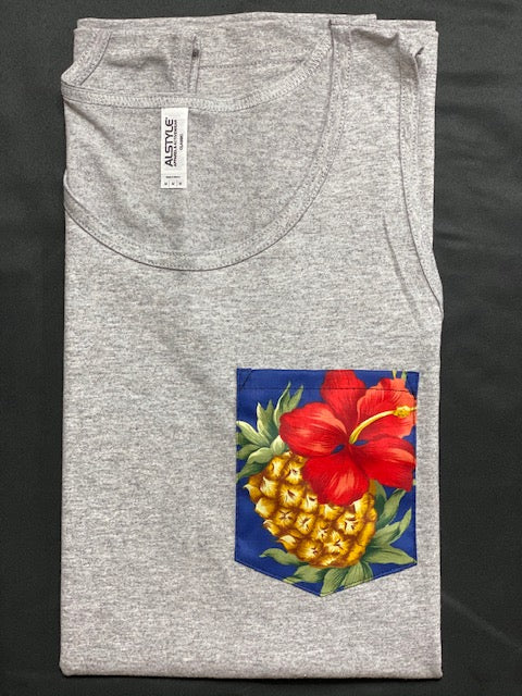 Shirt with pineapple top pocket