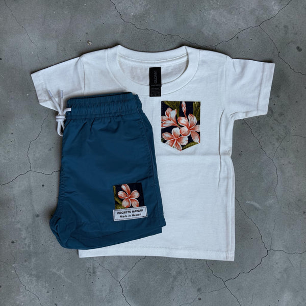 Kids Matching Hawaiian Plumeria Set