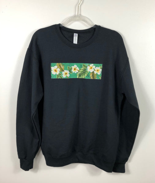Green Tropical Hibiscus Sweater