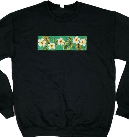 Green Tropical Hibiscus Sweater