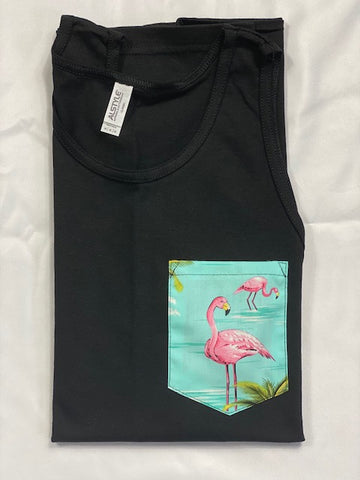 Tropical Flamingo Pocket Tank Top