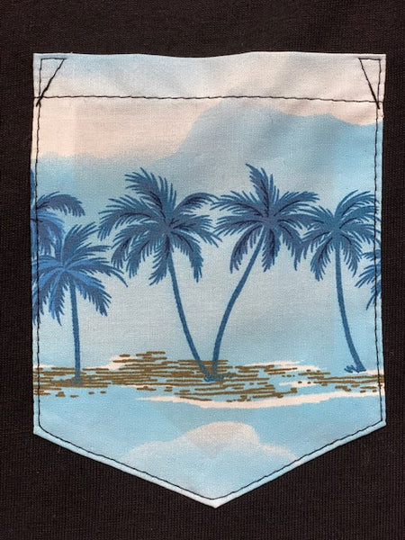 Blue Palm Trees Pocket Tank Top