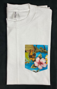 Hawaii Rooster w/ Hibiscus Pocket Tee