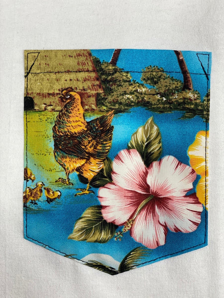 Hawaii Rooster w/ Hibiscus Pocket Tee