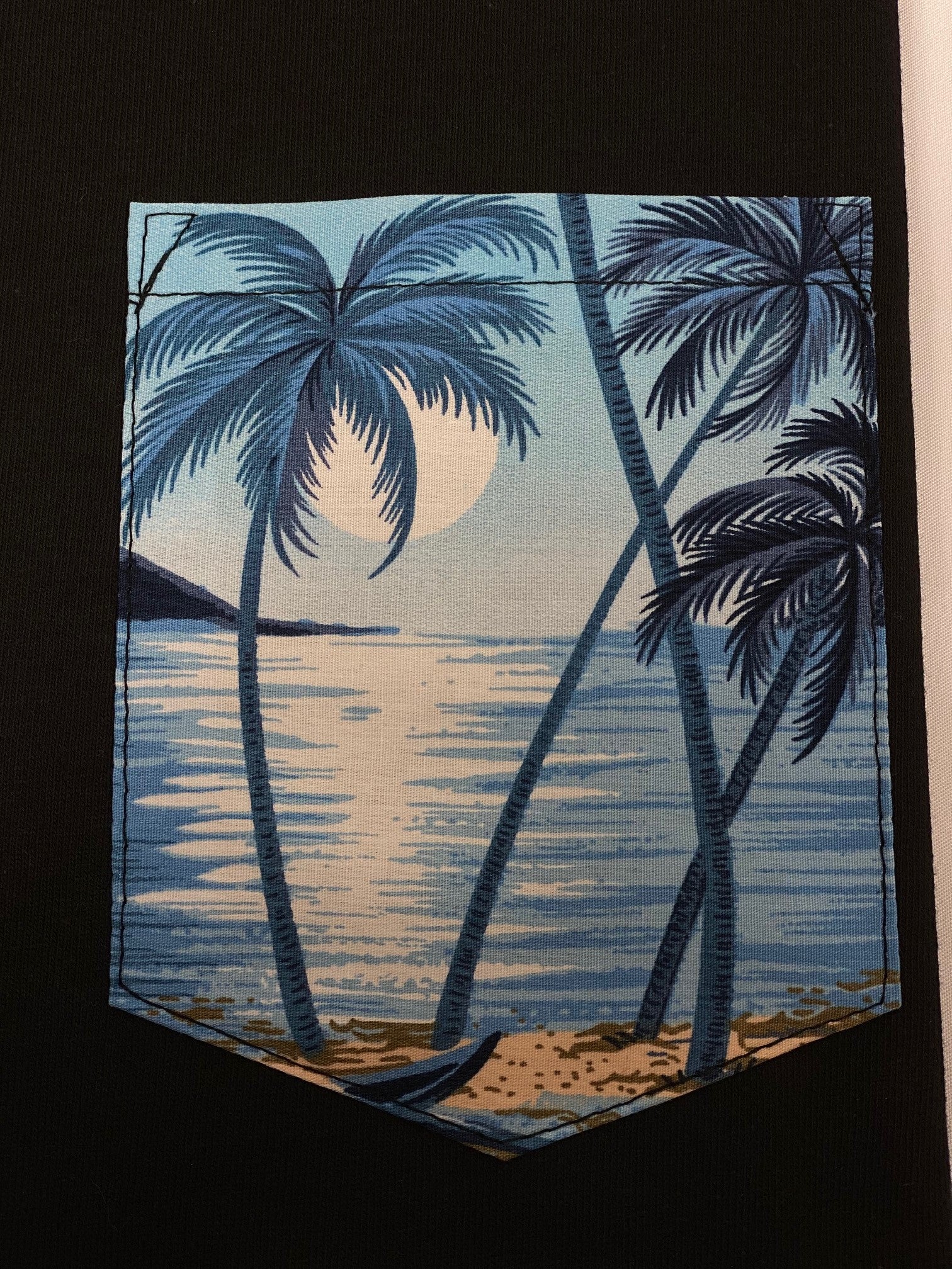 Blue Palm Tree Ocean View Pocket Tee/ Made in Hawaii – Pockets Hawaii