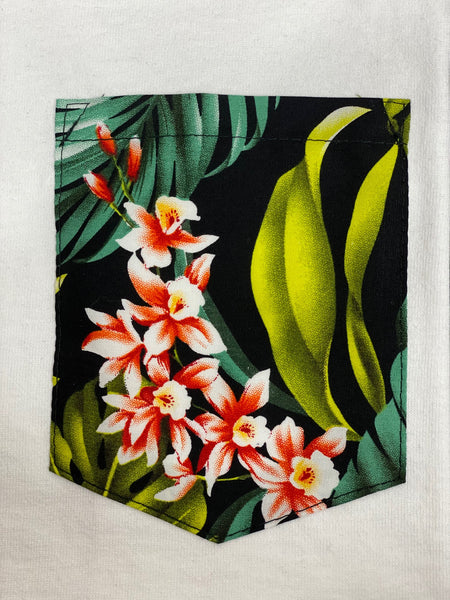 Hawaiian Flowers Pocket Tank Top